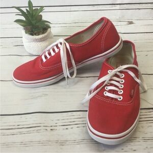 Vans Red Canvas Sneakers, Size 7.5